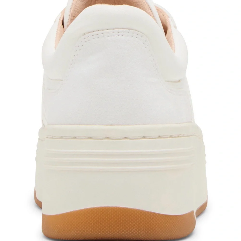 Madden Girl Livvy Women's White and Tan Platform Sneakers - Picture 3 of 5